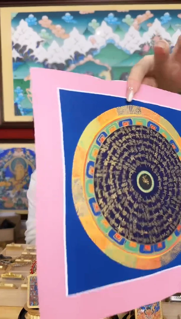 吊坠坛城-热贡纯手绘周毛