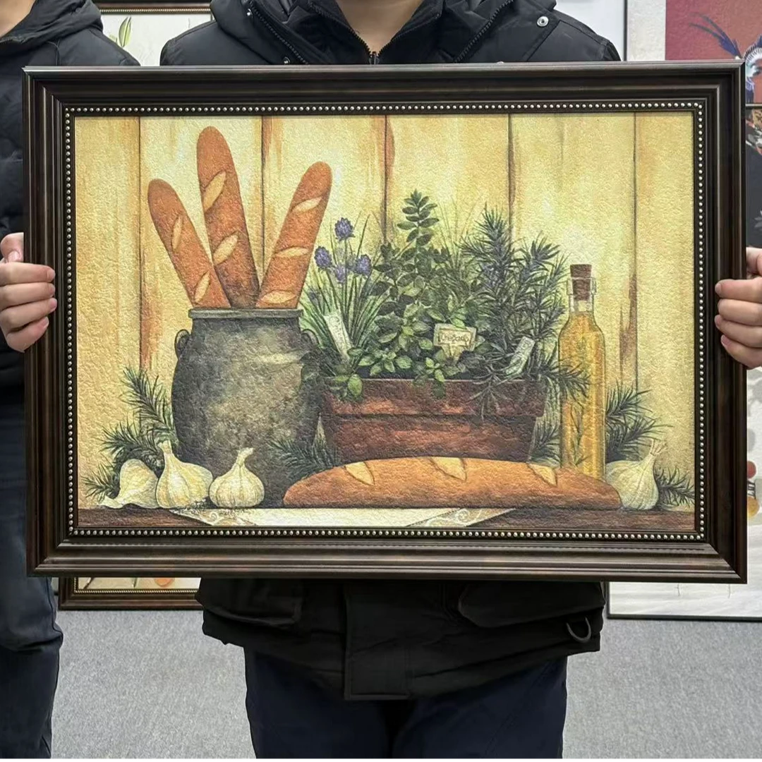 欧式客厅装饰画古典花卉壁画餐厅挂画横版墙画美式走廊饭厅5070