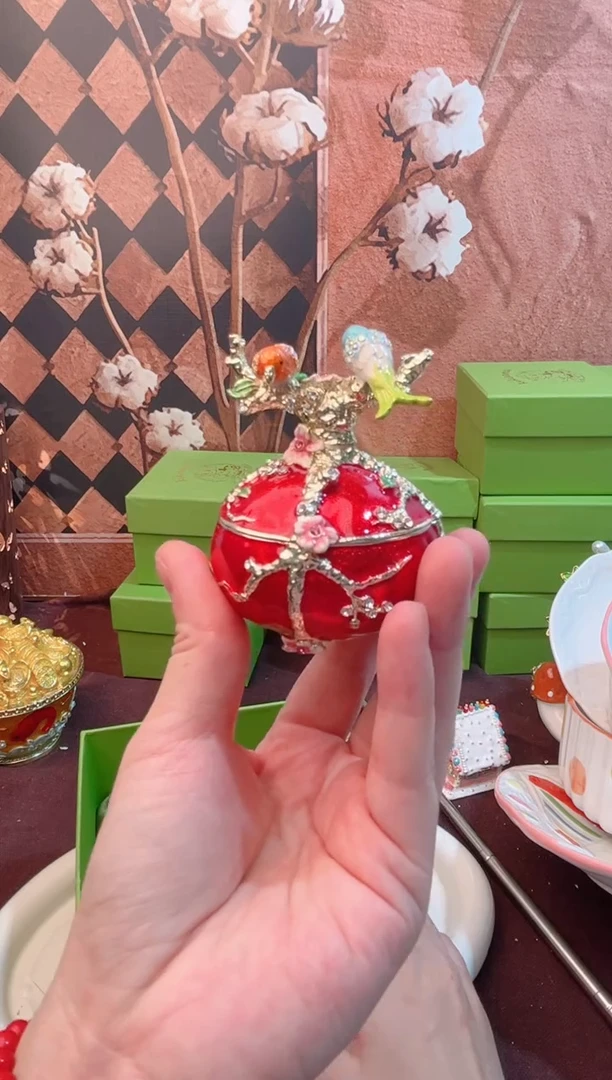 锌合金珐琅首饰盒默认微瑕拆盒不退介意勿拍～～～～！！！喜上眉梢