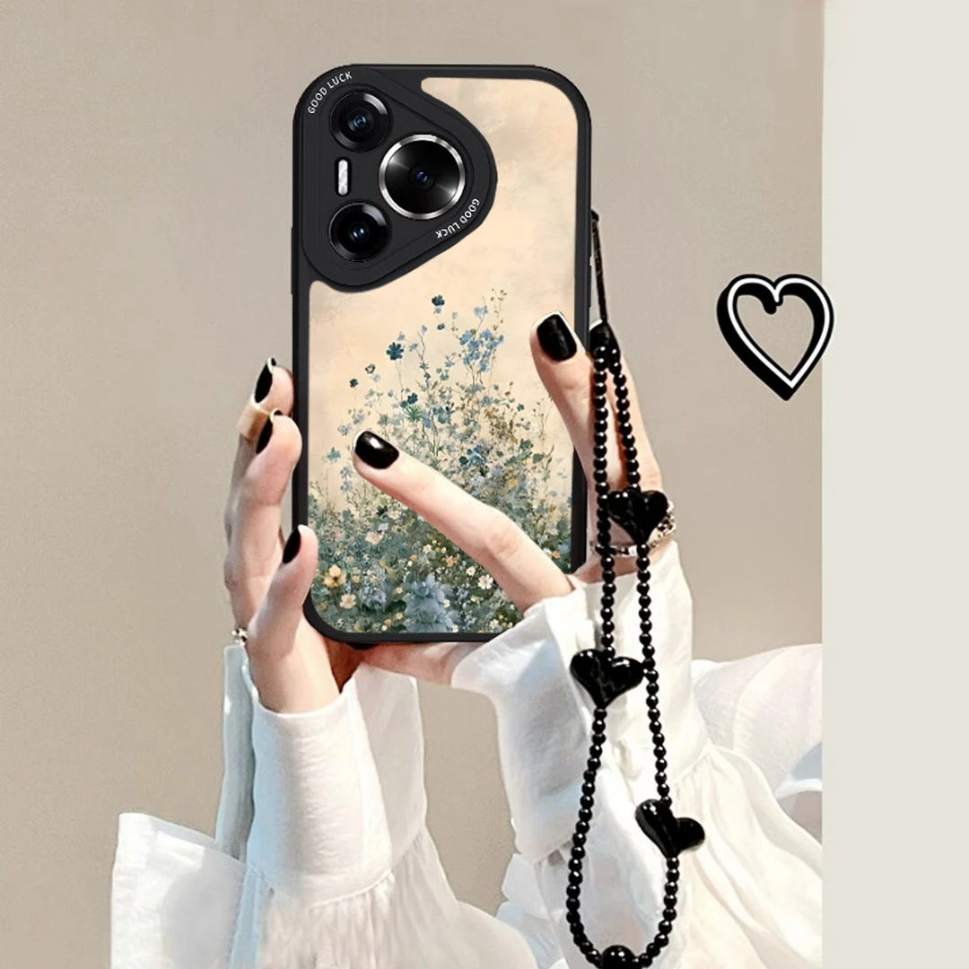 油画碎花适用华为pura80pro+手机壳p70保护套小清新p60复古ultra