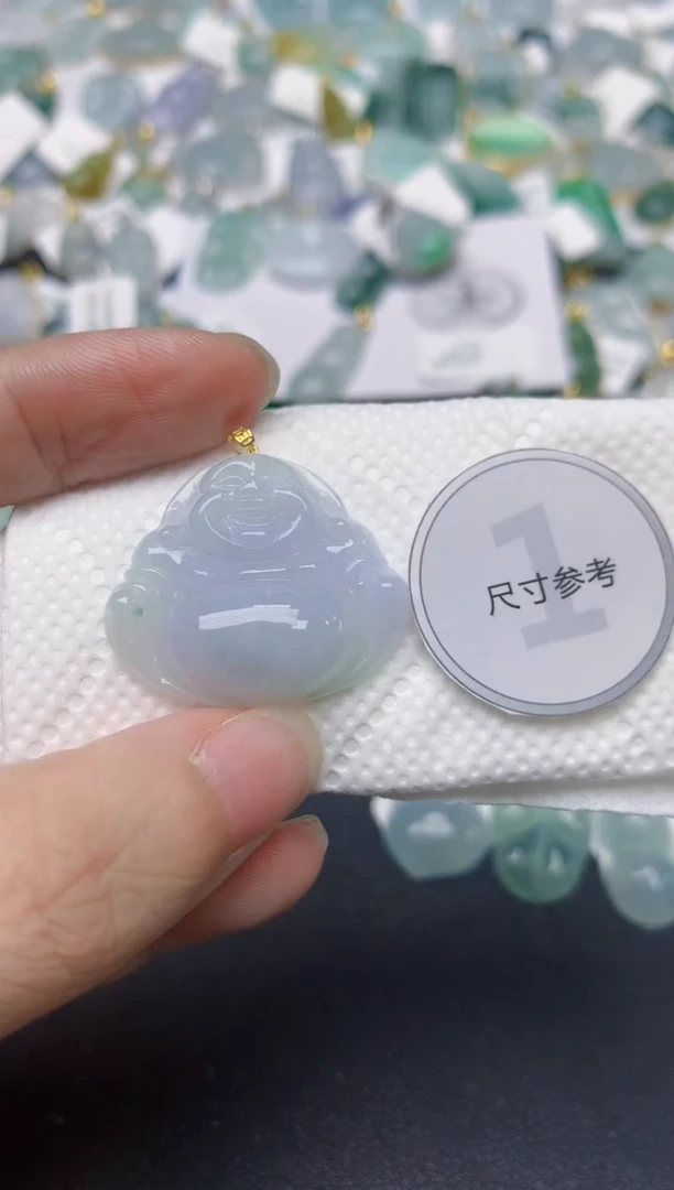 颈饰18K金镶嵌翡翠天然缅甸A货翡翠