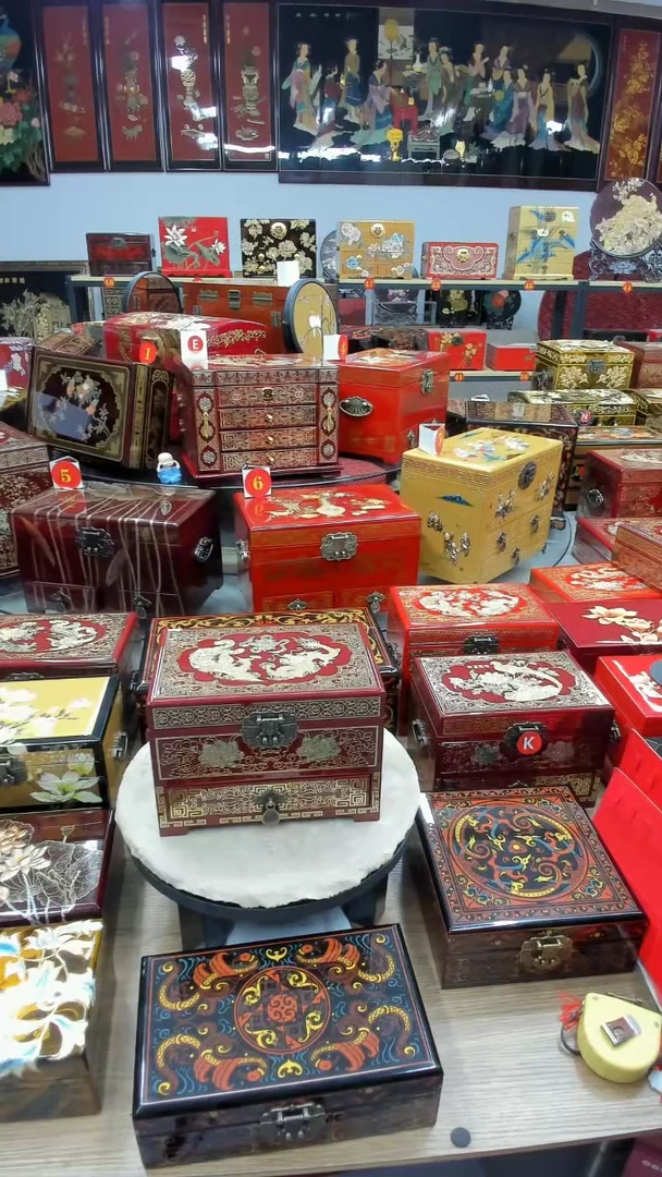 【闪购商品】21酒红三层铜丝贝壳镶嵌龙凤呈祥升级款