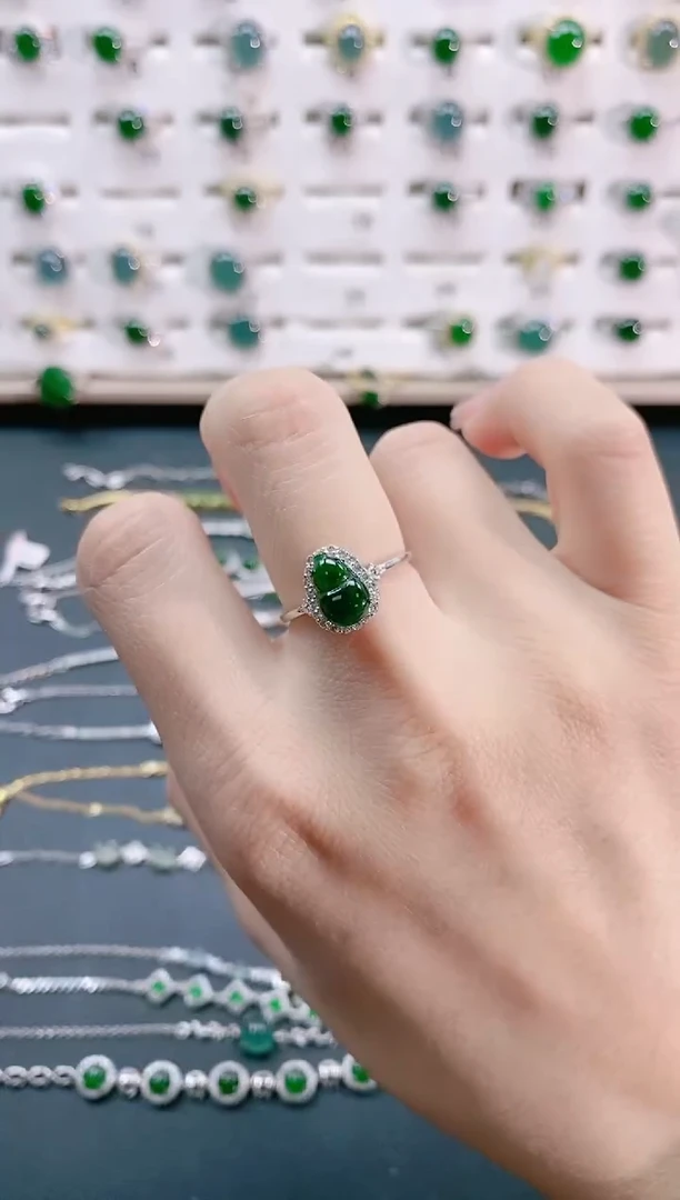 【闪购商品】翡翠戒指银S925镶嵌天然翡翠