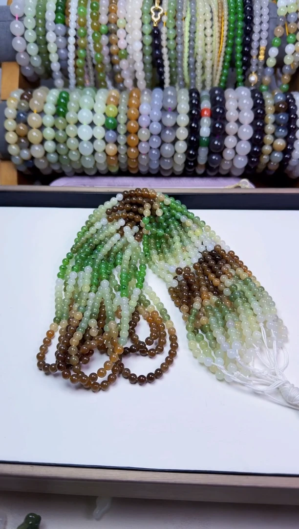 和田玉未镶嵌项链5mm多宝项链多样性发其一