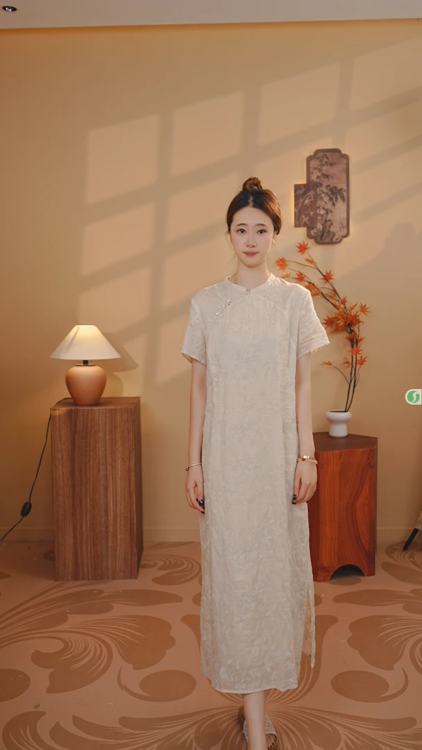 【伊望】改良版旗袍新中式国风复古宽松大码连衣裙