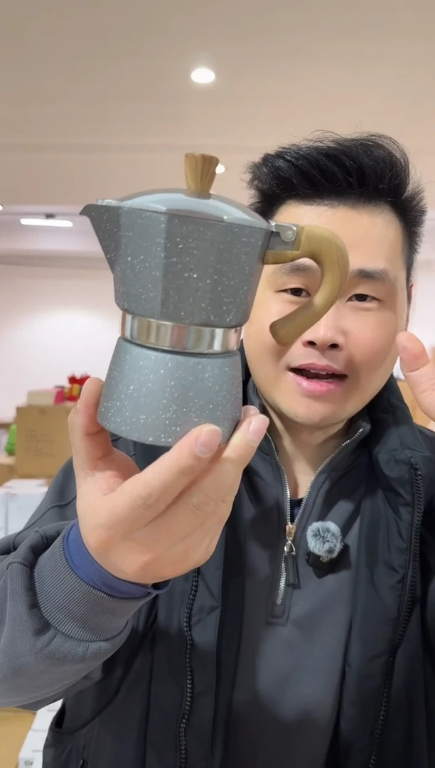 灰色意式3杯份摩卡咖啡壶