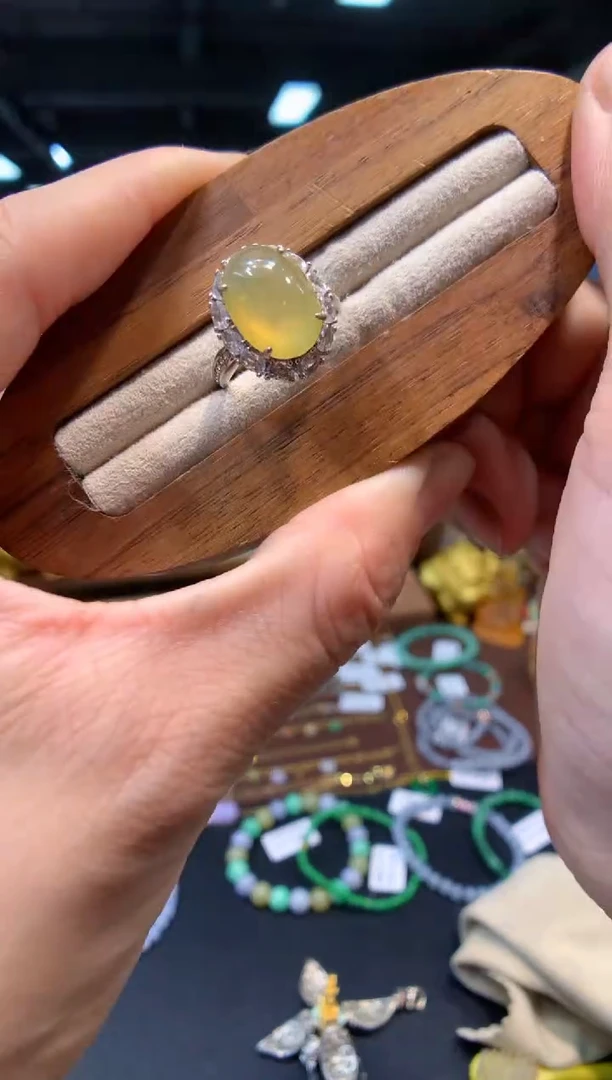 银S925镶嵌戒指翡翠戒指