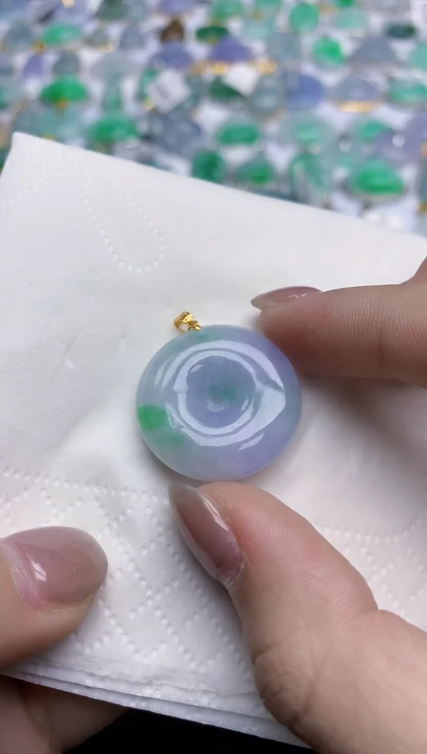 【闪购商品】翡翠颈饰18K金镶嵌天然翡翠A货