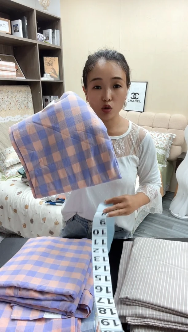 棉棉160*230色织全棉床单6