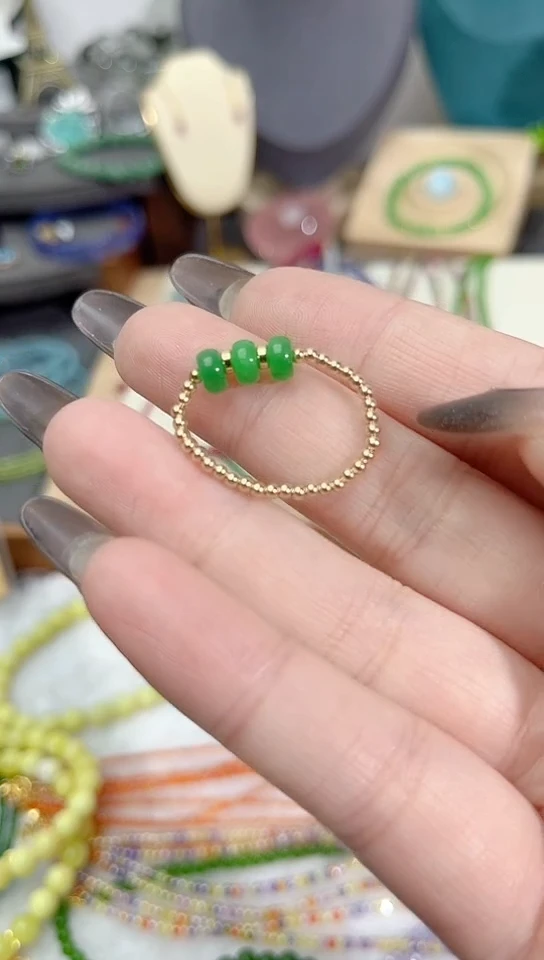 【闪购商品】翡翠戒指14K金镶嵌三生三世39