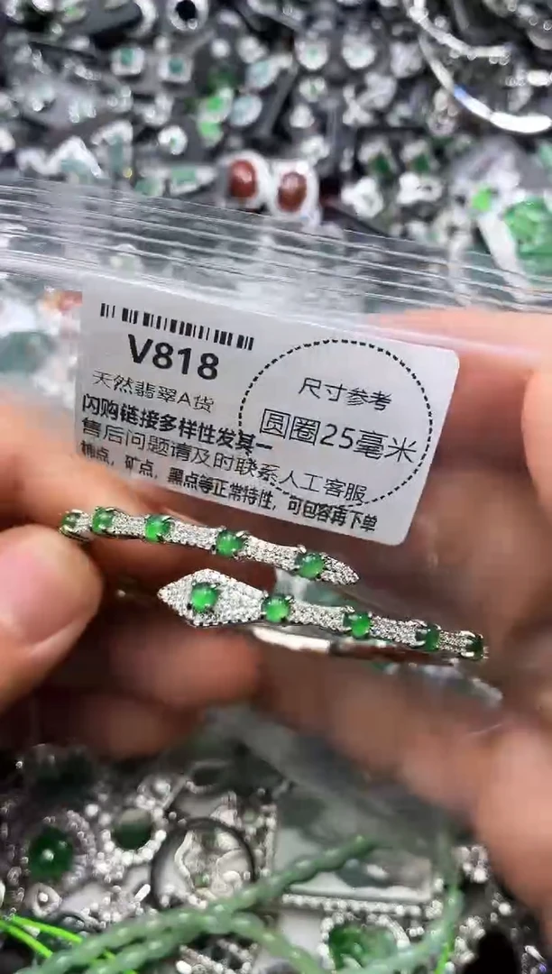 翡翠未镶嵌颈饰V818手镯
