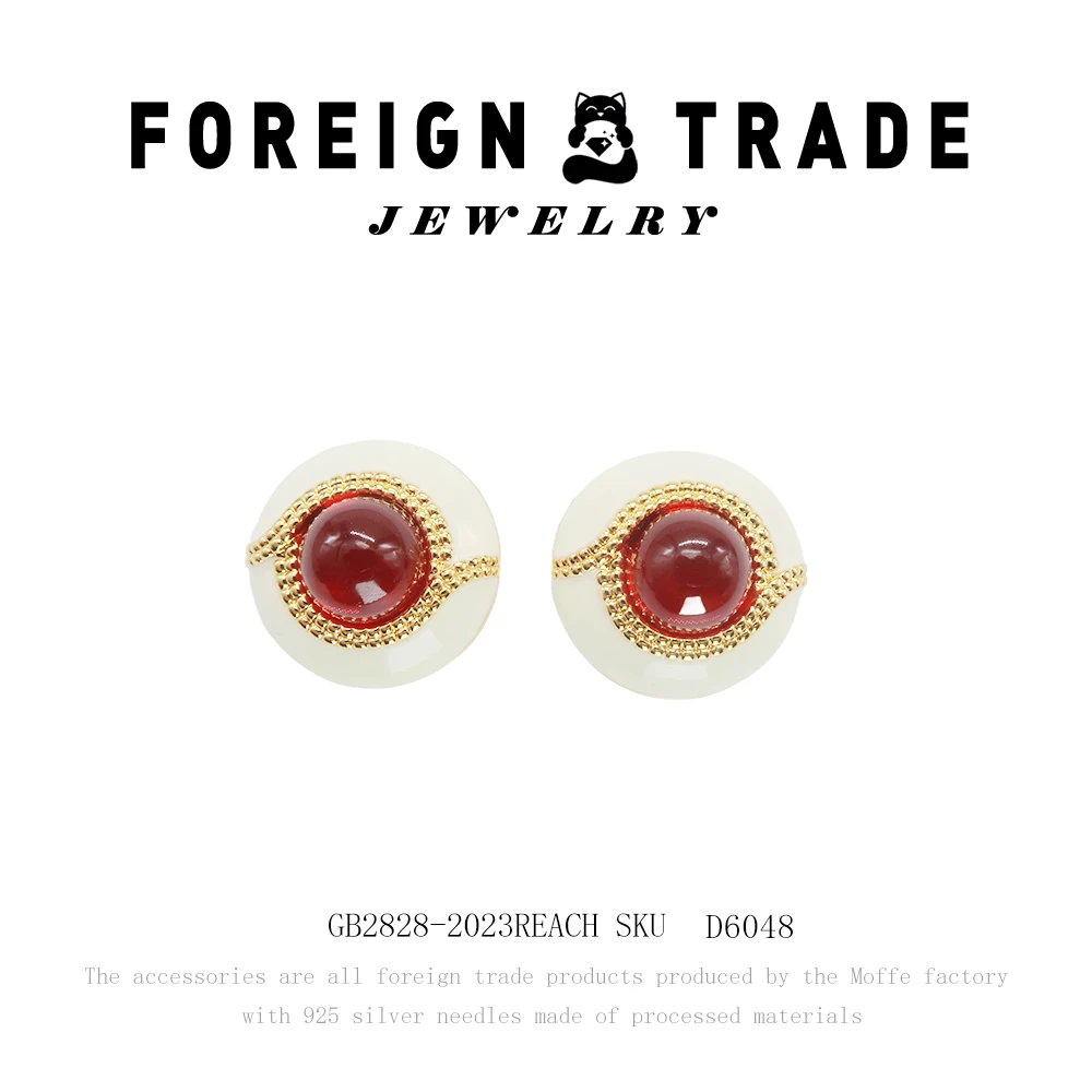 TLIT 铜合金大理石耳饰 X设计师款耳钉~D6048