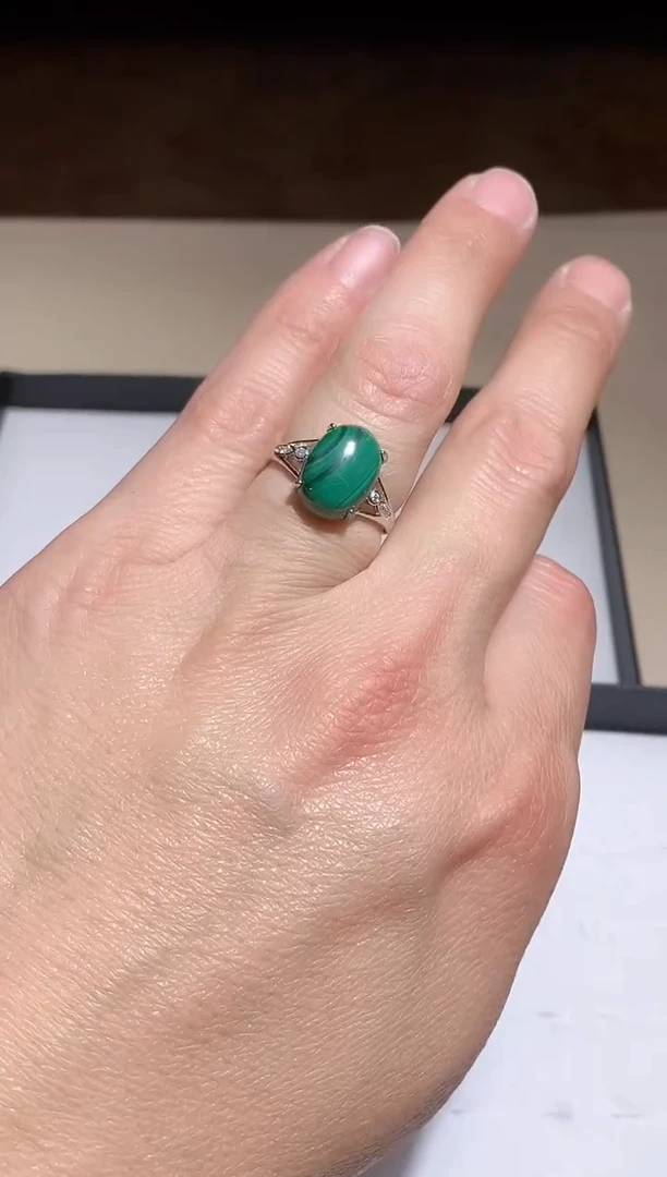 【闪购商品】孔雀石戒指未镶嵌多样性发其一【8】