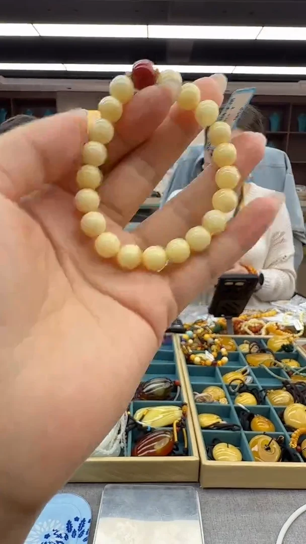 手链琥珀未镶嵌201秒拍号 假一罚三 8mm