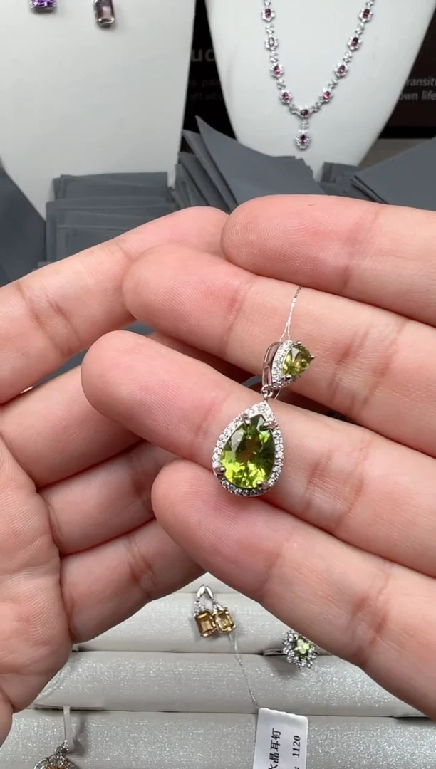 吊坠(不含链)银S925镶嵌橄榄石6