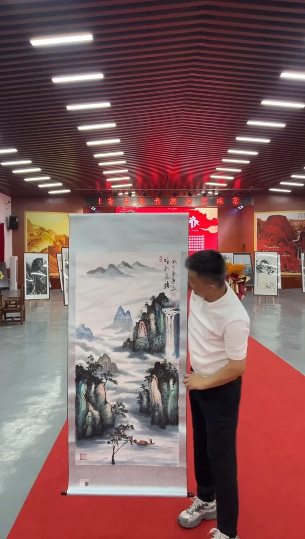 绘画四尺卷轴作品江风