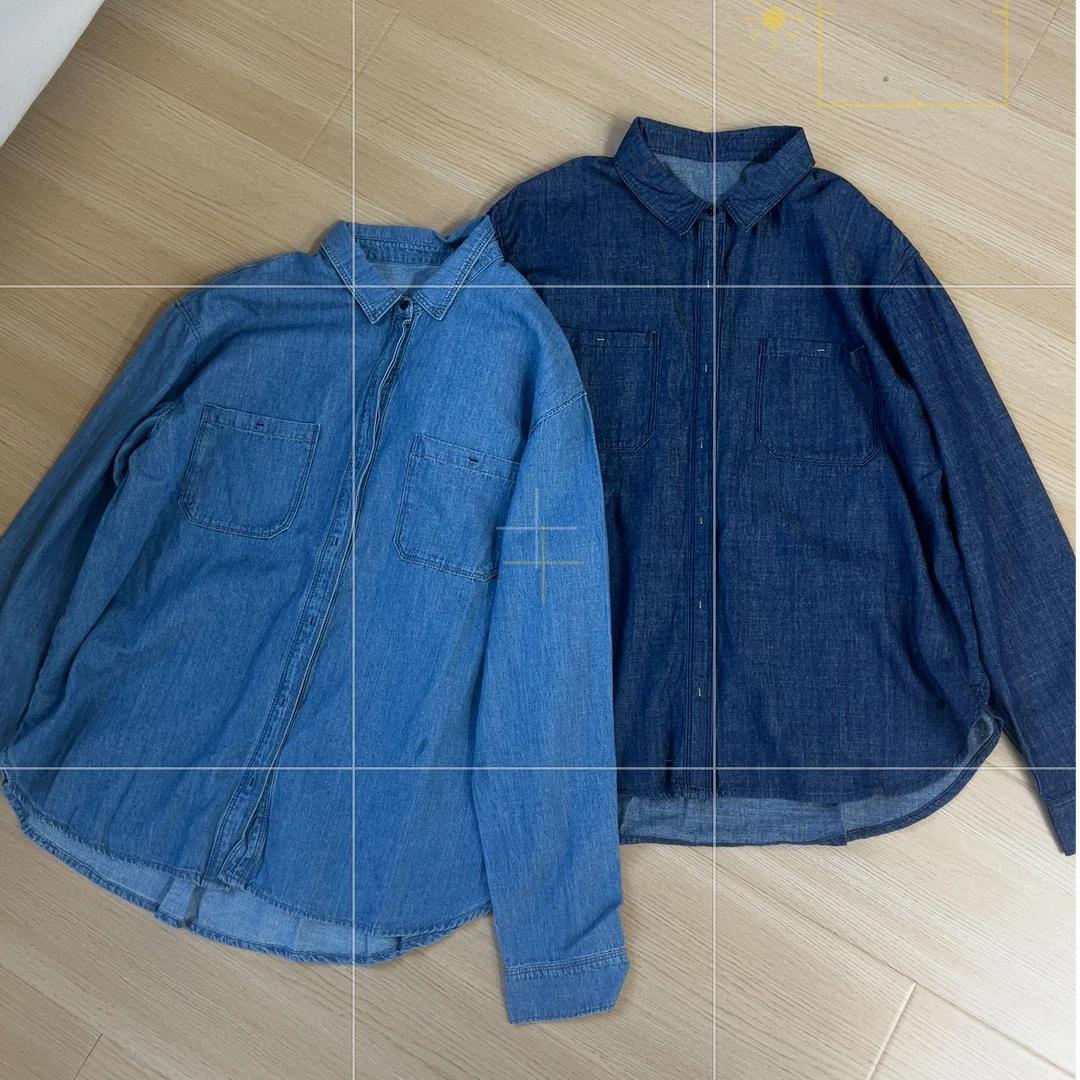 韩风简约百搭牛仔衬衫