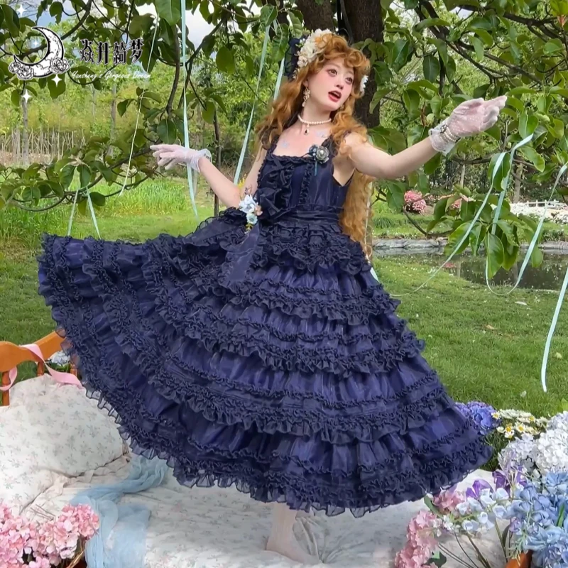 【预售】焱升绮梦Lolita定制-哑光纱雾纱颂JSK狗牙重工春夏季单款