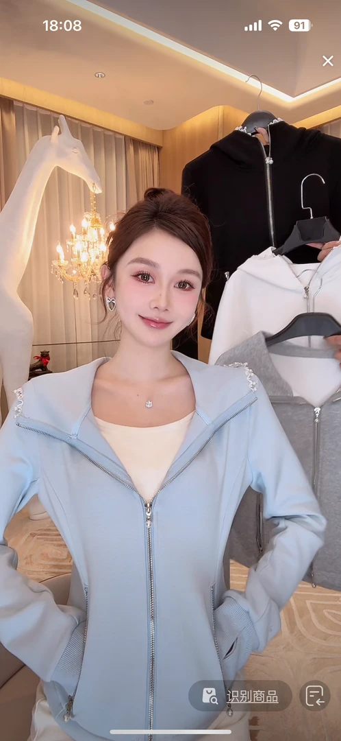 AZZHEN【印象派】miu系百搭显瘦短款休闲网红拉链外套AZ4KAW10-00