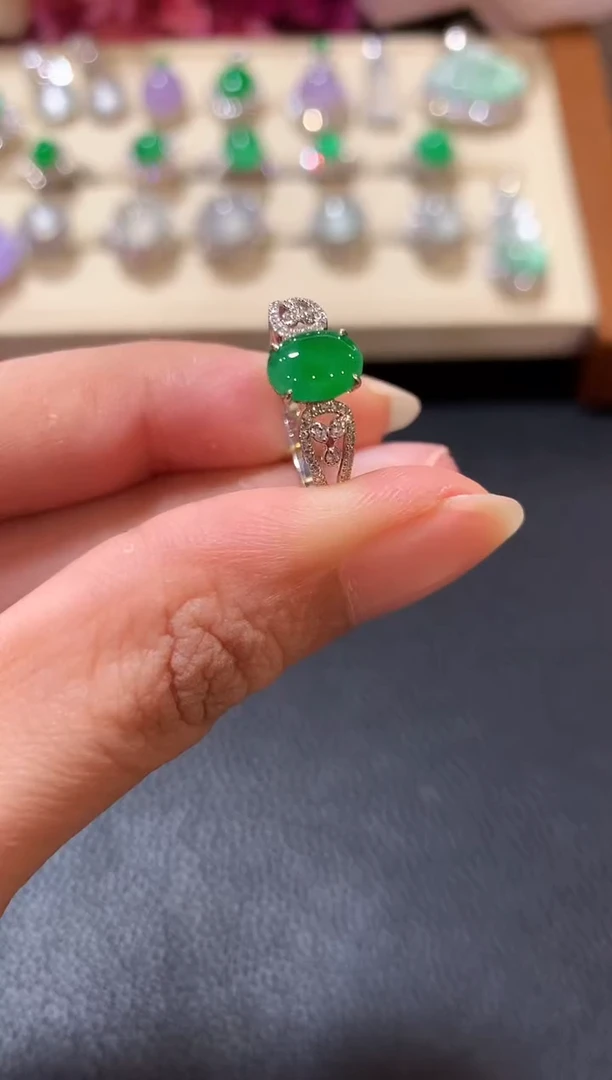 18K金镶嵌戒指翡翠z16多样性一件发货