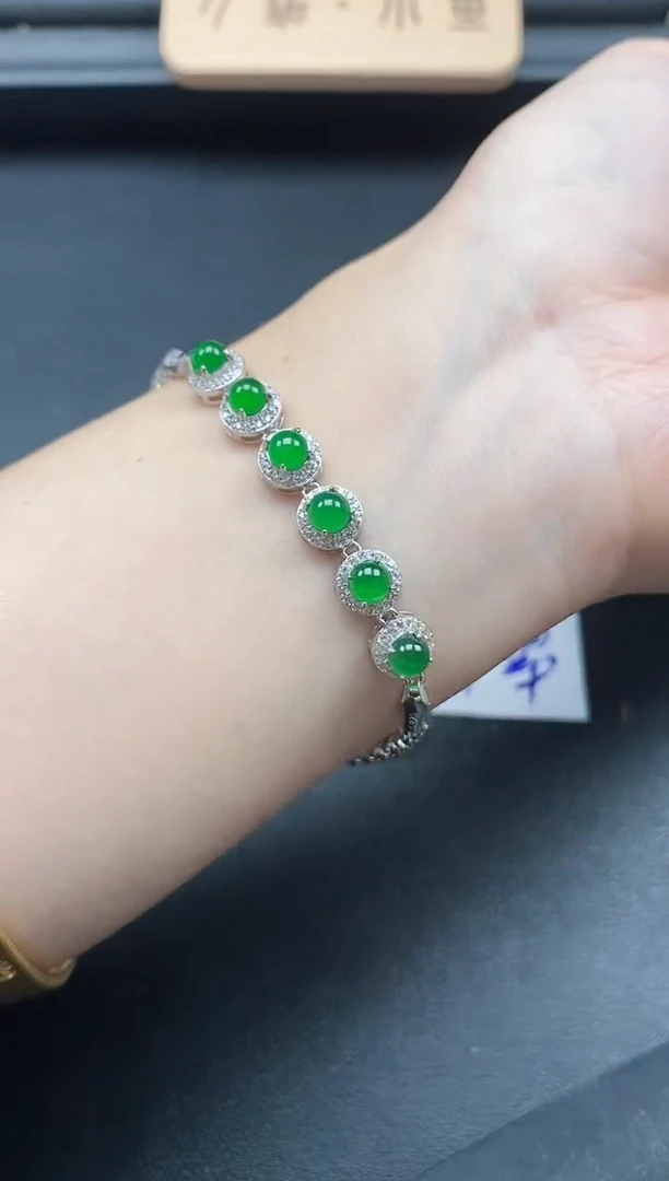 翡翠戒指银S925镶嵌5115-15