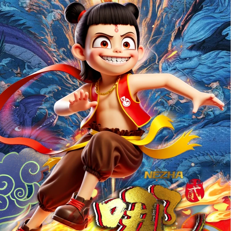 哪吒魔童闹海二次元周边潮流收藏色纸