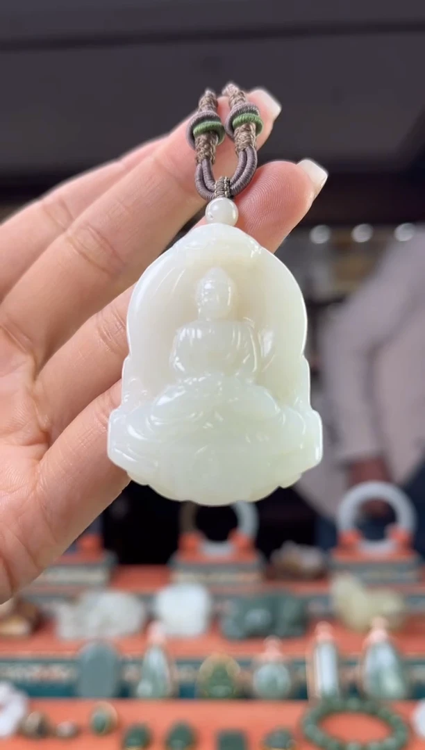 颈饰未镶嵌和田玉佩佩羊 猴