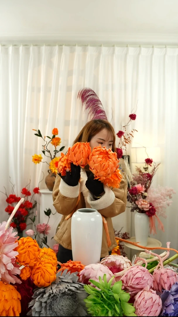 永生洋蓟  霸王花 四 个头【爱马仕橙】A27