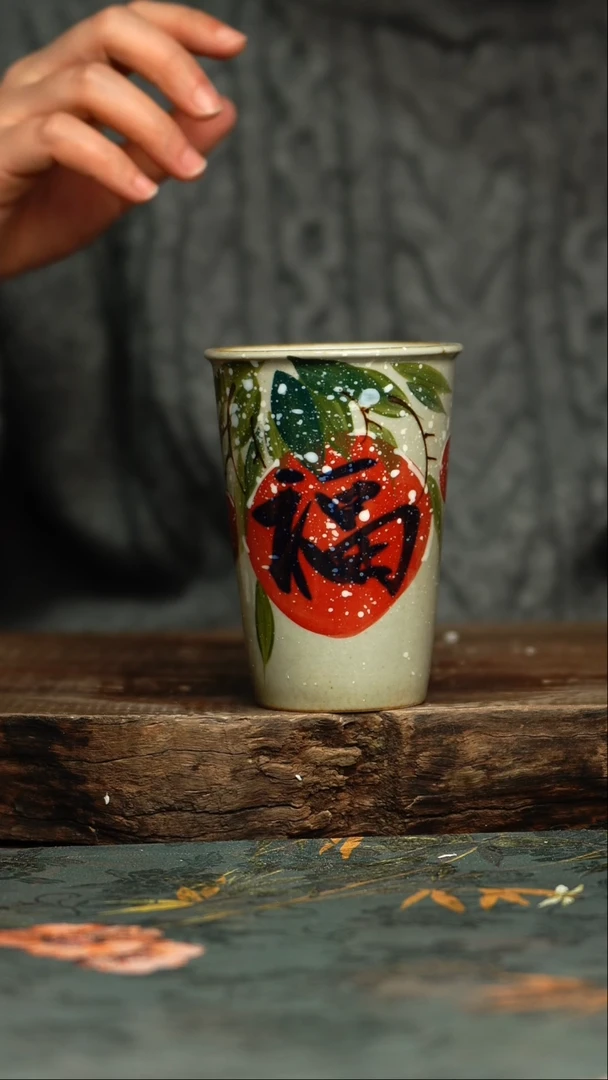 【闪购商品】杯杯釉下彩手工手绘同款陶器