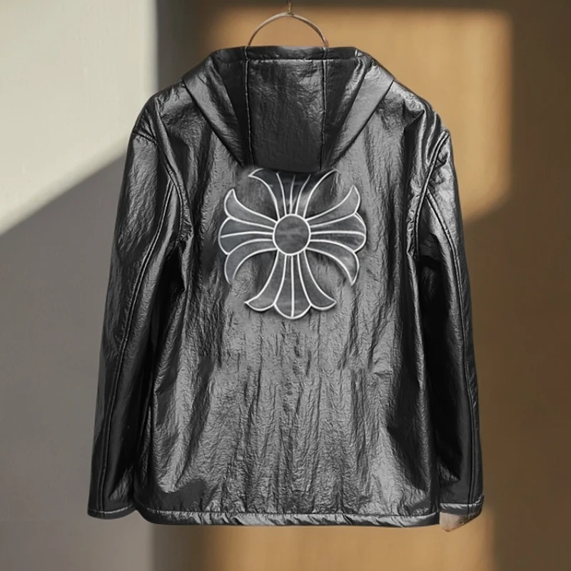 【中世纪复古刺绣皮衣--300斤可穿】JK2014潮流刺绣夹克外套