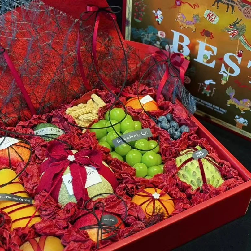 【东胜同城送】蛇年礼盒斤（金枕巴掌榴莲）阳光玫瑰葡萄内蒙古自治区