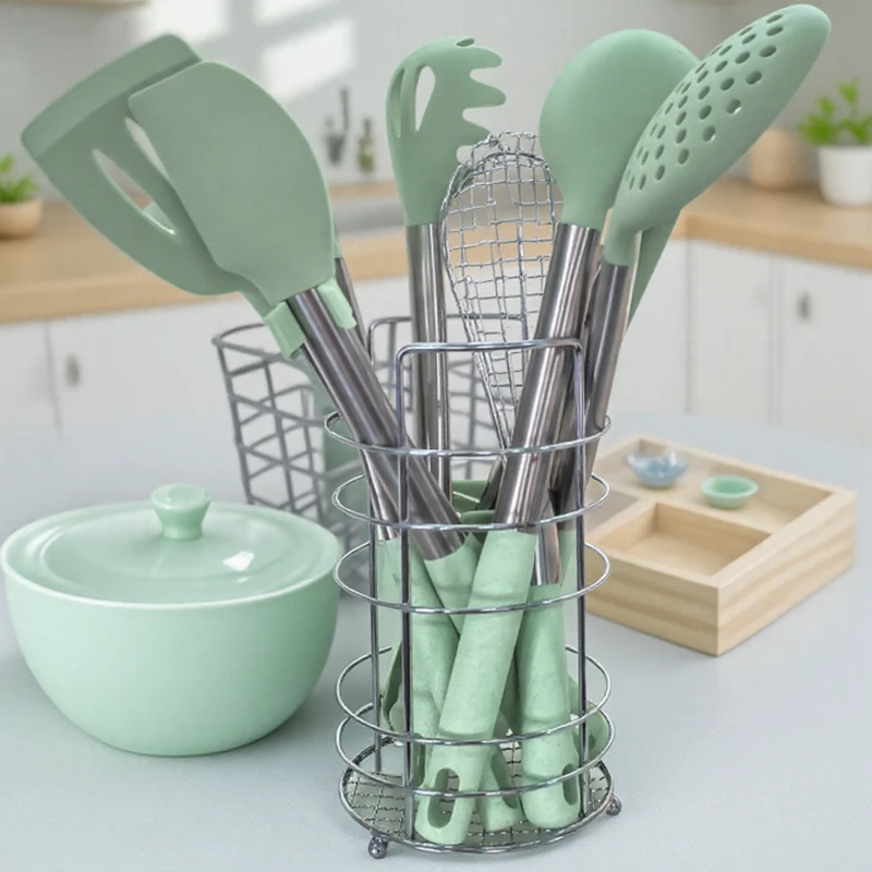 硅胶厨具九件套家用烹饪多功能厨房用创意炒菜菜铲