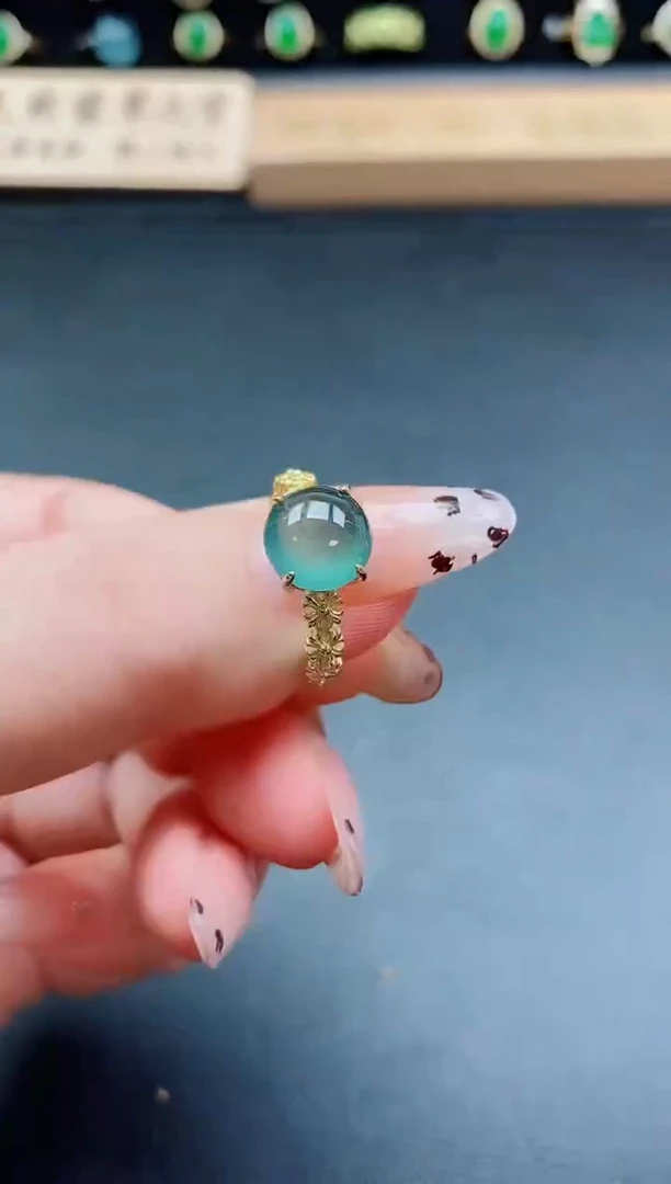 银S925镶嵌戒指翡翠1