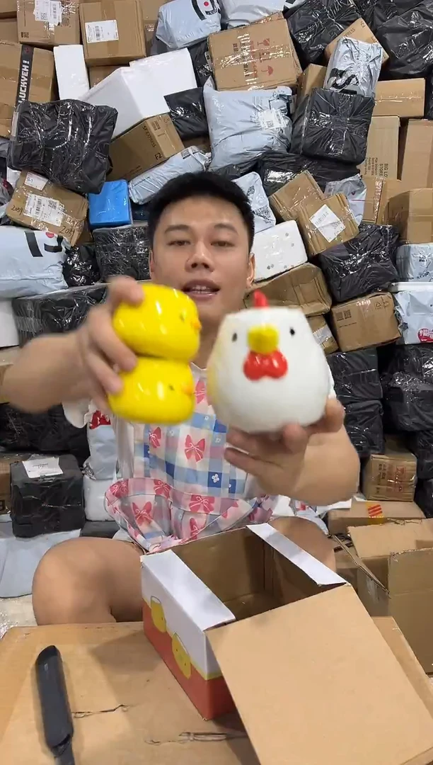 瓷片原盒小鸡茶壶套组