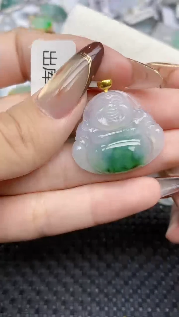 颈饰18K金镶嵌翡翠71   天然翡翠A货  百元以上9米证书费自理