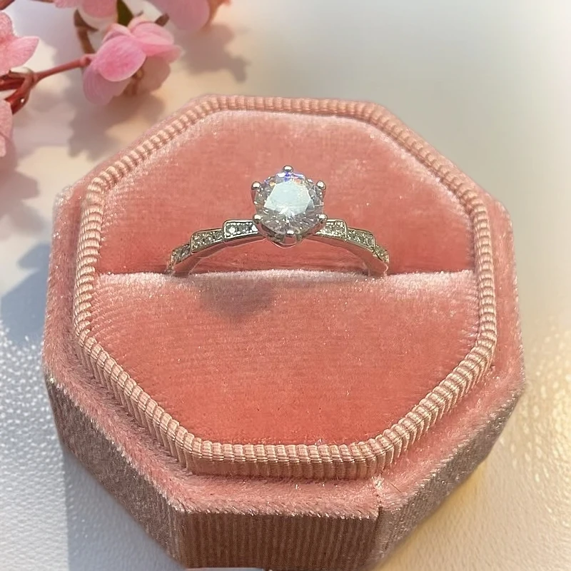 925银莫桑石戒指 蛇骨1克拉戒指.xx094