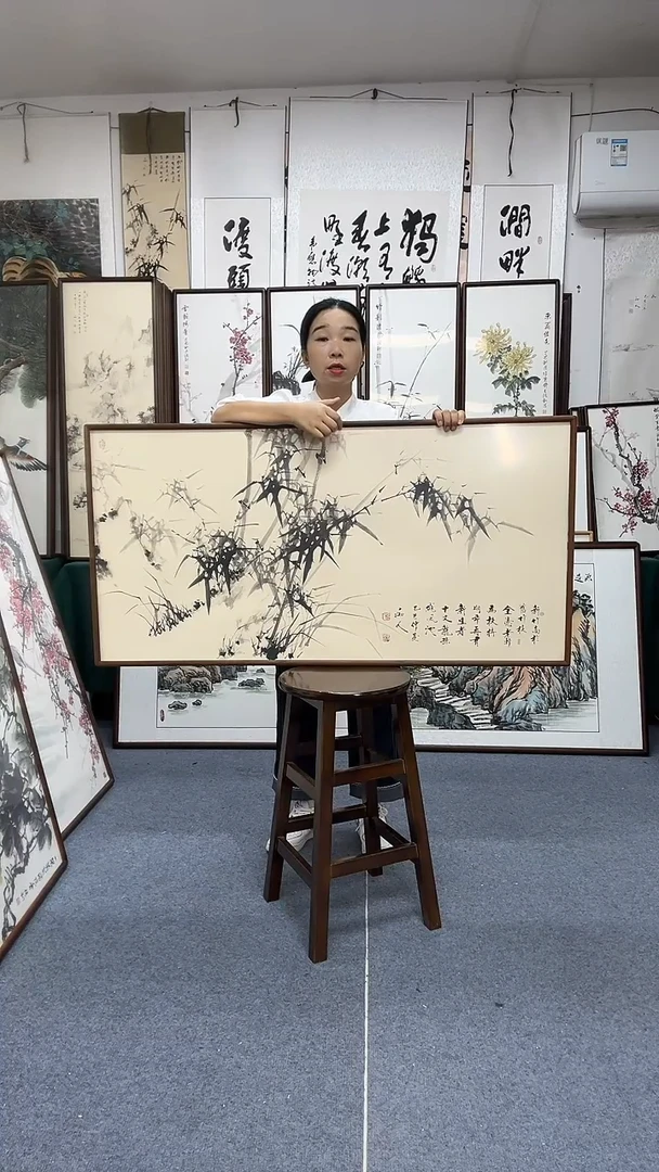 国画62*122实木画框京东包邮手绘