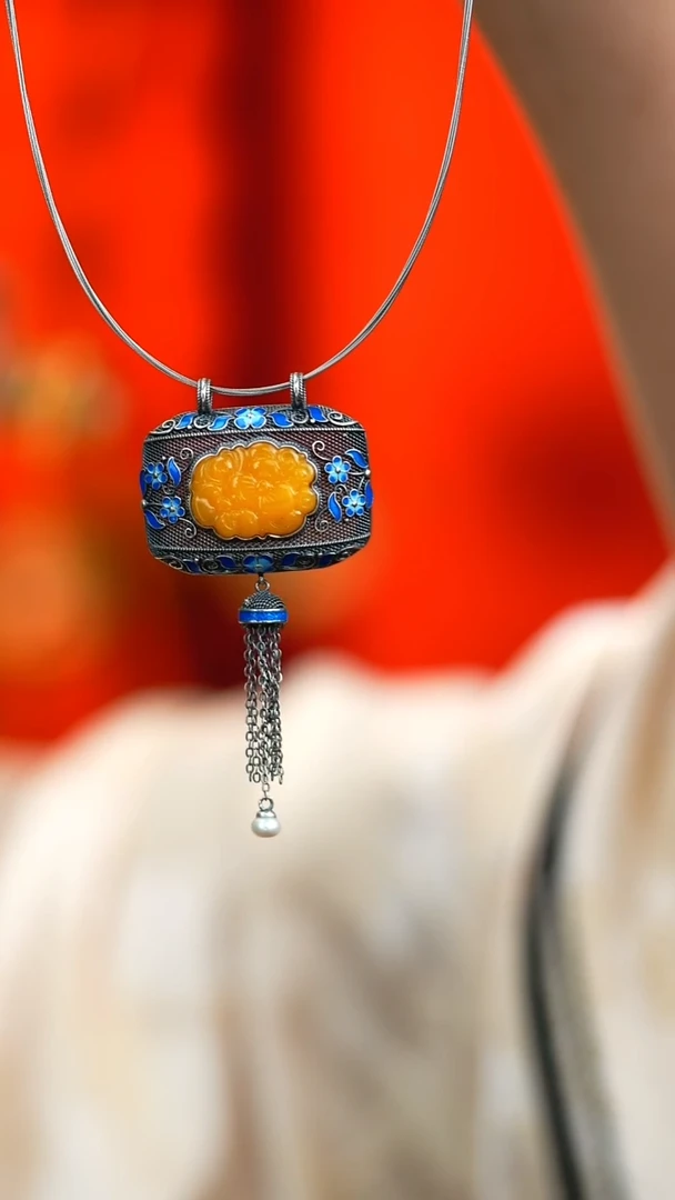 蜜蜡吊坠(不含链)银S925镶嵌新款