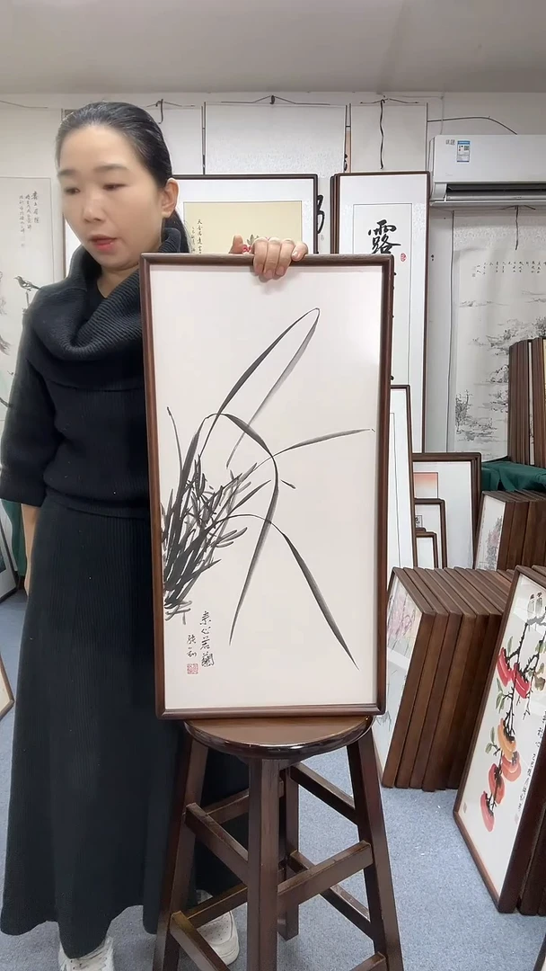 国画尺寸35*68实木画框京东包邮手绘