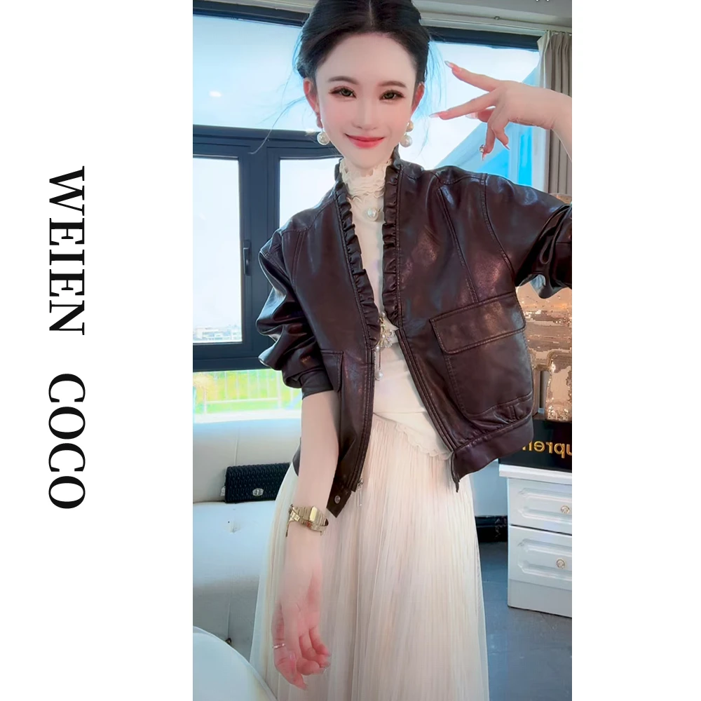 【薇恩COCO】气质时尚百搭皮衣外套秋上新S5522