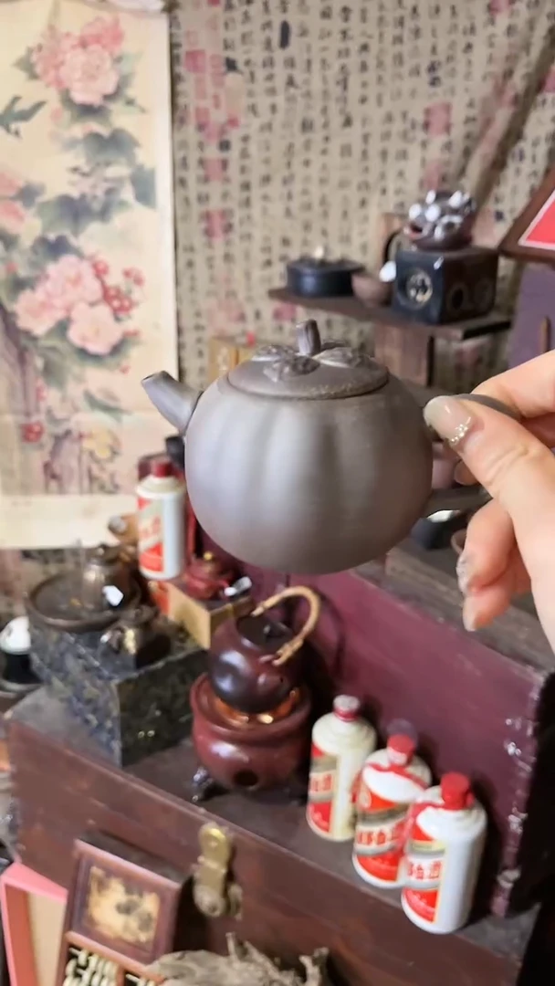 【闪购商品】紫泥柿柿如意磨砂感老岩泥茶壶