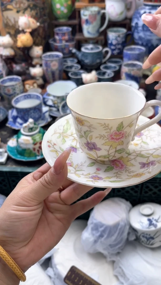 瓷片兰**园514号九姑娘工艺品瓷器磨金放漏