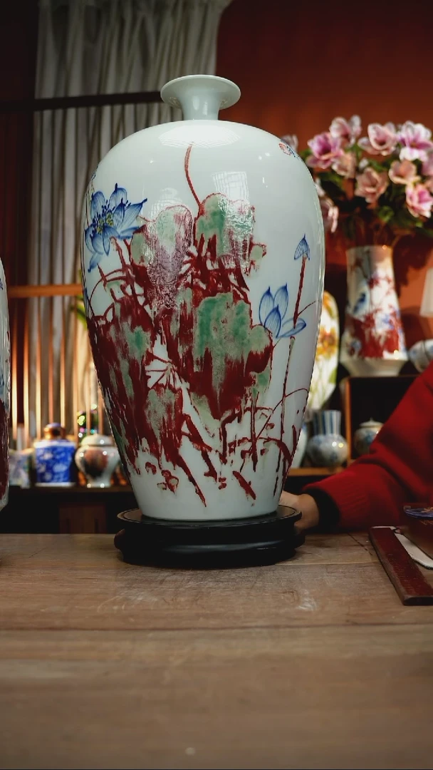 当代景德镇设计师釉下手绘陶瓷花瓶