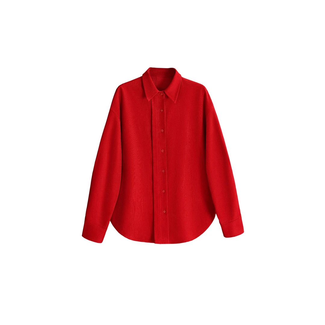 落肩/正肩春秋冬100棉灯芯绒水洗显瘦女长袖衬衫衬衣MD6267/6268