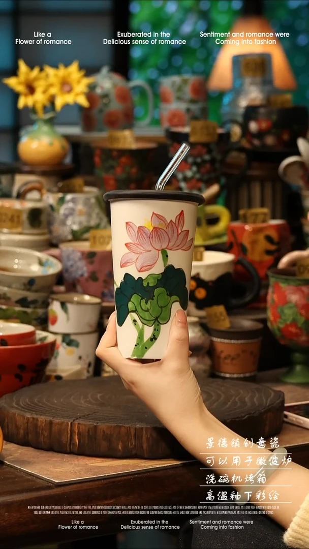 陶瓷景德镇高温釉下彩手工手绘款式