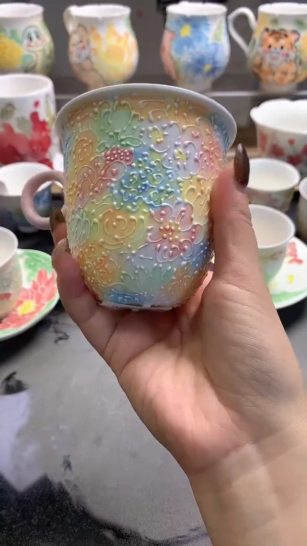 一味*手绘*繁花杯