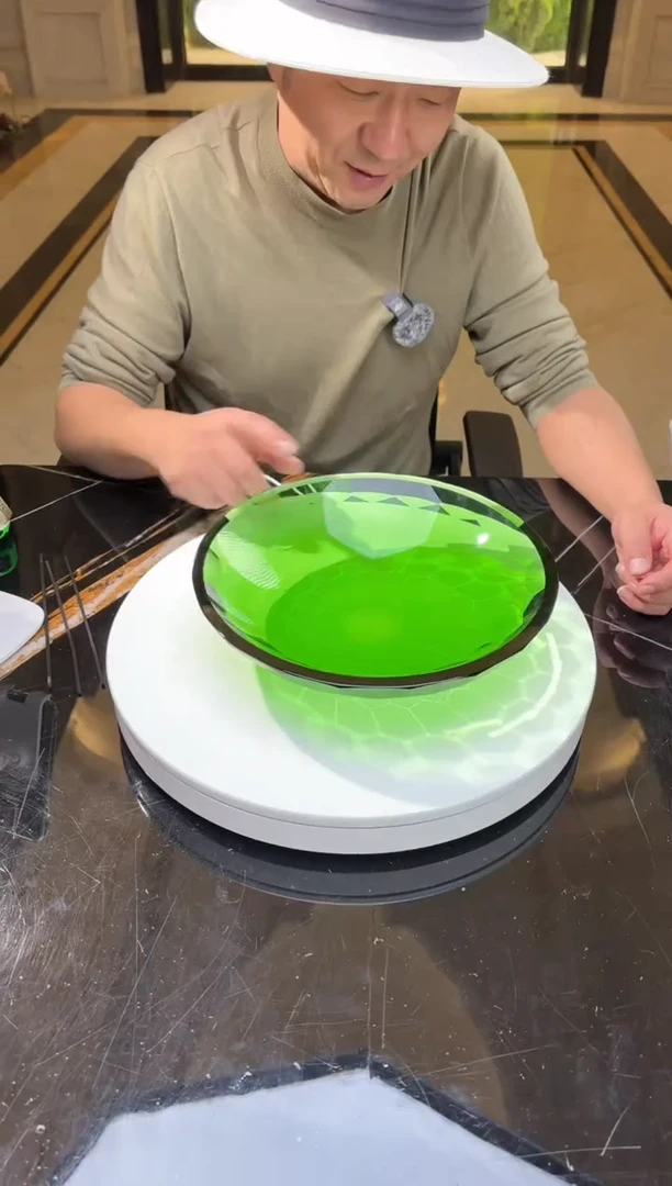 【闪购商品】摆件AJ05752祖母绿水晶琉璃艺术果盘