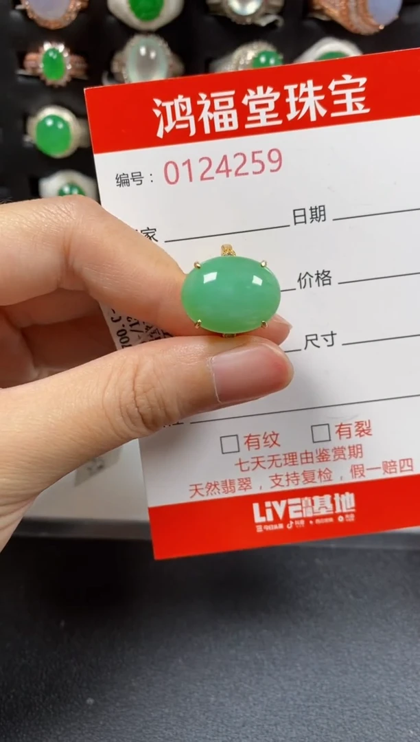 银S925镶嵌戒指翡翠4259