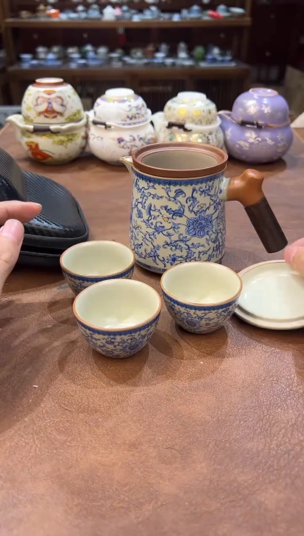 真的很便宜超好看会开片的旅行茶具