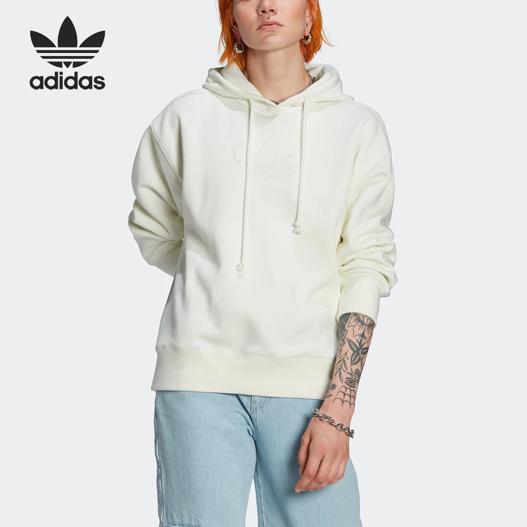 Adidas/阿迪达斯正品三叶草男女同款舒适连帽运动休闲卫衣HM1636